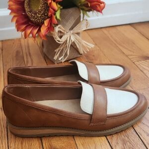 Brown and White Loafers